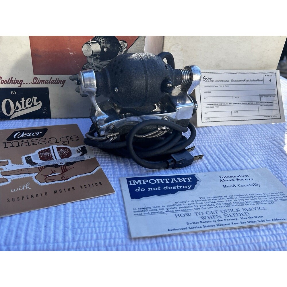 Vintage Oster Stim-U-Lax Junior M-4 Massage Instrument NOS w/ Box Manual USA
